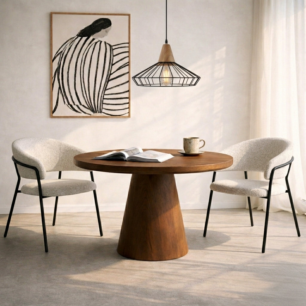 Geneva Bouclé Fabric Dining Chair - Ivory