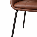 Chaise de salle à manger en cuir Petra - Marron
