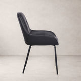 Petra Leather Dining Chair - Black