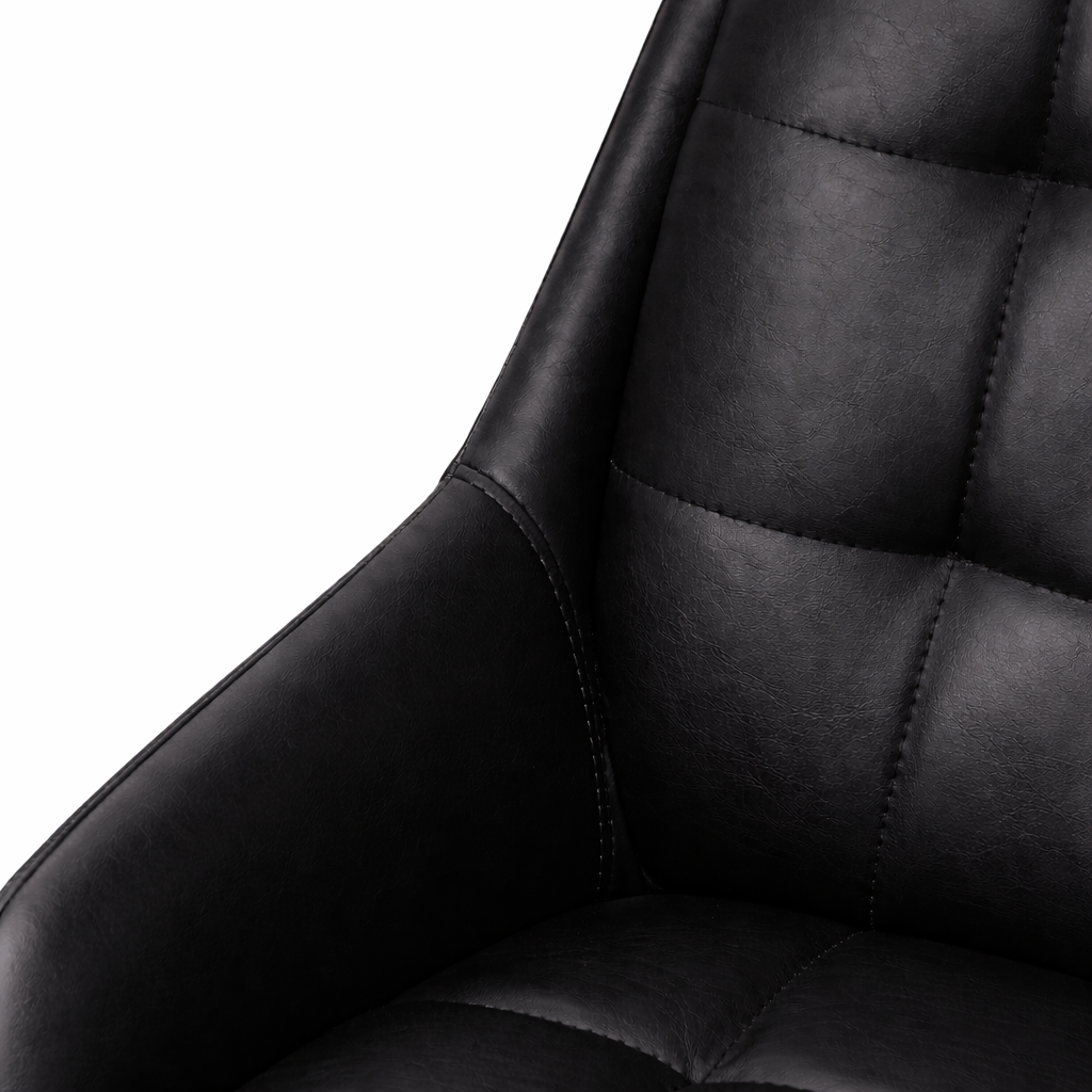Petra Leather Dining Chair - Black