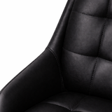 Petra Leather Dining Chair - Black