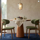 Blush Solid Wood Dining Chair - Smoked Oak and Moss Green