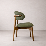 Blush Solid Wood Dining Chair - Smoked Oak and Moss Green