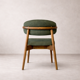Blush Solid Wood Dining Chair - Smoked Oak and Moss Green