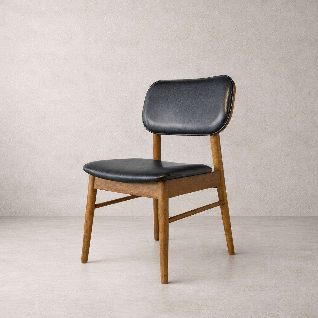 Ivy Solid Wood Dining Chair - Smoked Oak and Black