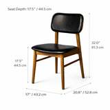 Ivy Solid Wood Dining Chair - Smoked Oak and Black