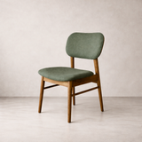 Ivy Solid Wood Dining Chair - Smoked Oak and Moss Green