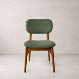 Ivy Solid Wood Dining Chair - Smoked Oak and Moss Green