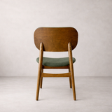 Ivy Solid Wood Dining Chair - Smoked Oak and Moss Green