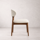 Chaise de salle à manger en bois massif Samantha - Chêne fumé et Ivoire chiné