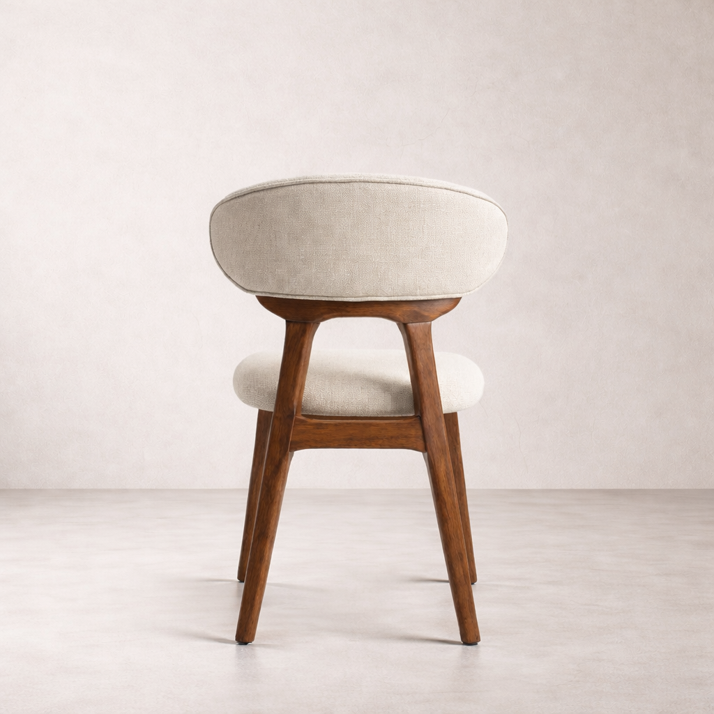 Chaise de salle à manger en bois massif Samantha - Chêne fumé et Ivoire chiné