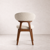Chaise de salle à manger en bois massif Samantha - Chêne fumé et Ivoire chiné