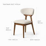 Chaise de salle à manger en bois massif Samantha - Chêne fumé et Ivoire chiné