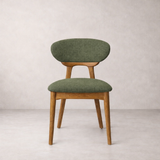 Chaise de salle à manger en bois massif Samantha - Chêne fumé et vert mousse