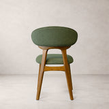 Chaise de salle à manger en bois massif Samantha - Chêne fumé et vert mousse