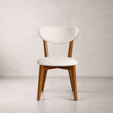Abby Solid Wood Dining Chair - Smoked Oak and Heathered Ivory
