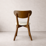 Abby Solid Wood Dining Chair - Smoked Oak and Heathered Ivory