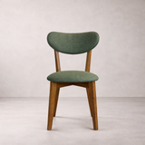 Abby Solid Wood Dining Chair - Smoked Oak and Moss Green