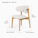 Blush Solid Wood Dining Chair - Natural Oak and Heathered Ivory