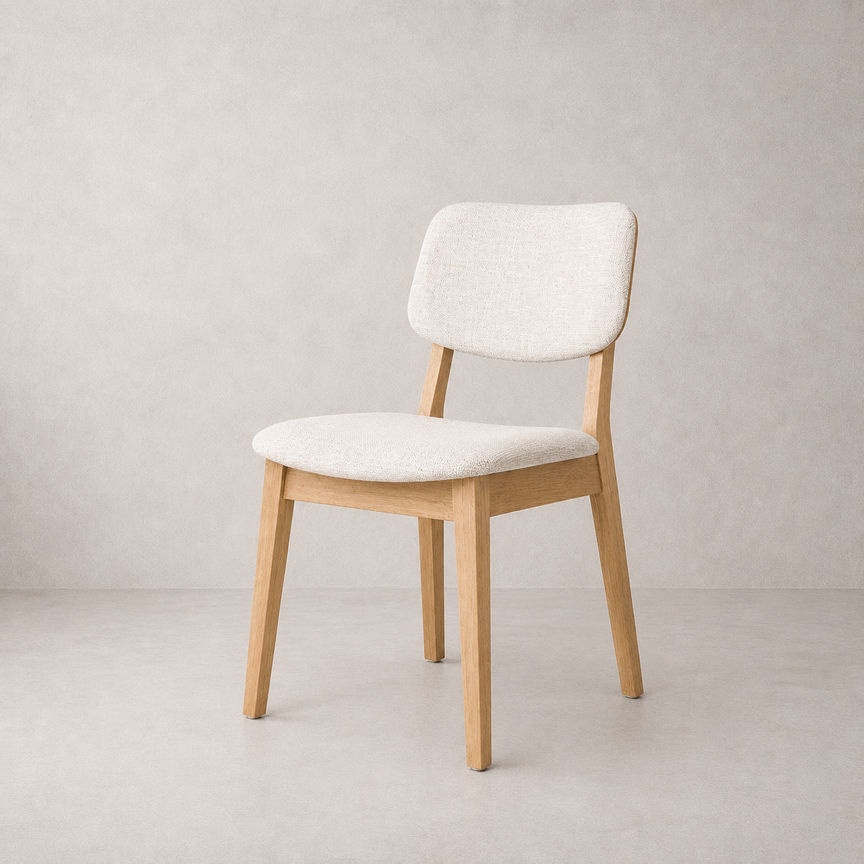 Clara Solid Wood Dining Chair - Natural Oak and Heathered Ivory