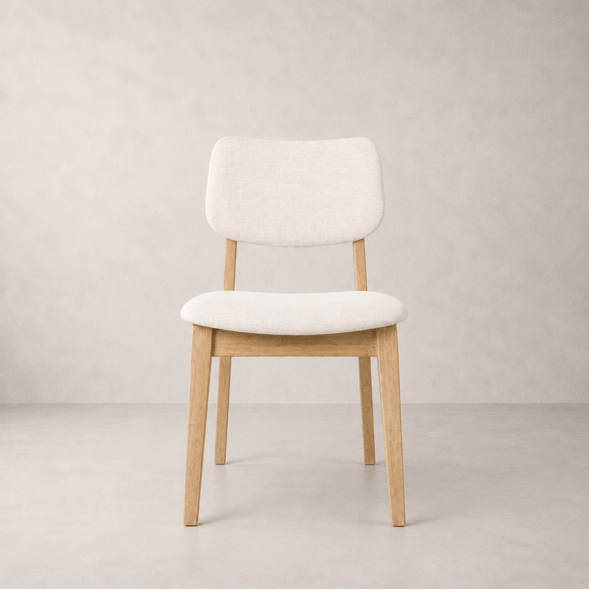 Clara Solid Wood Dining Chair - Natural Oak and Heathered Ivory