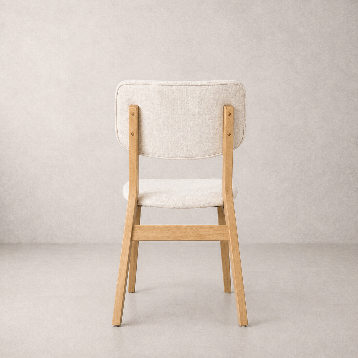Clara Solid Wood Dining Chair - Natural Oak and Heathered Ivory