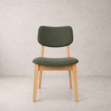 Clara Solid Wood Dining Chair - Natural Oak and Moss Green
