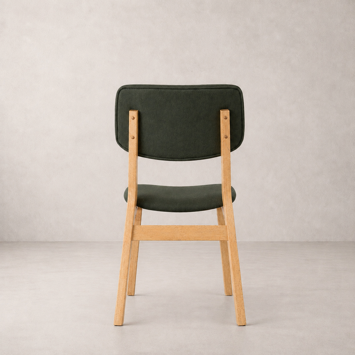 Clara Solid Wood Dining Chair - Natural Oak and Moss Green