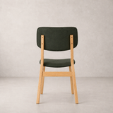 Clara Solid Wood Dining Chair - Natural Oak and Moss Green
