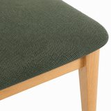 Clara Solid Wood Dining Chair - Natural Oak and Moss Green