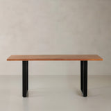 ACACIA Straight Edge Table, Natural, 180cm, Trapezoid Legs