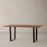 ACACIA Straight Edge Table, Natural, 180cm, Trapezoid Legs