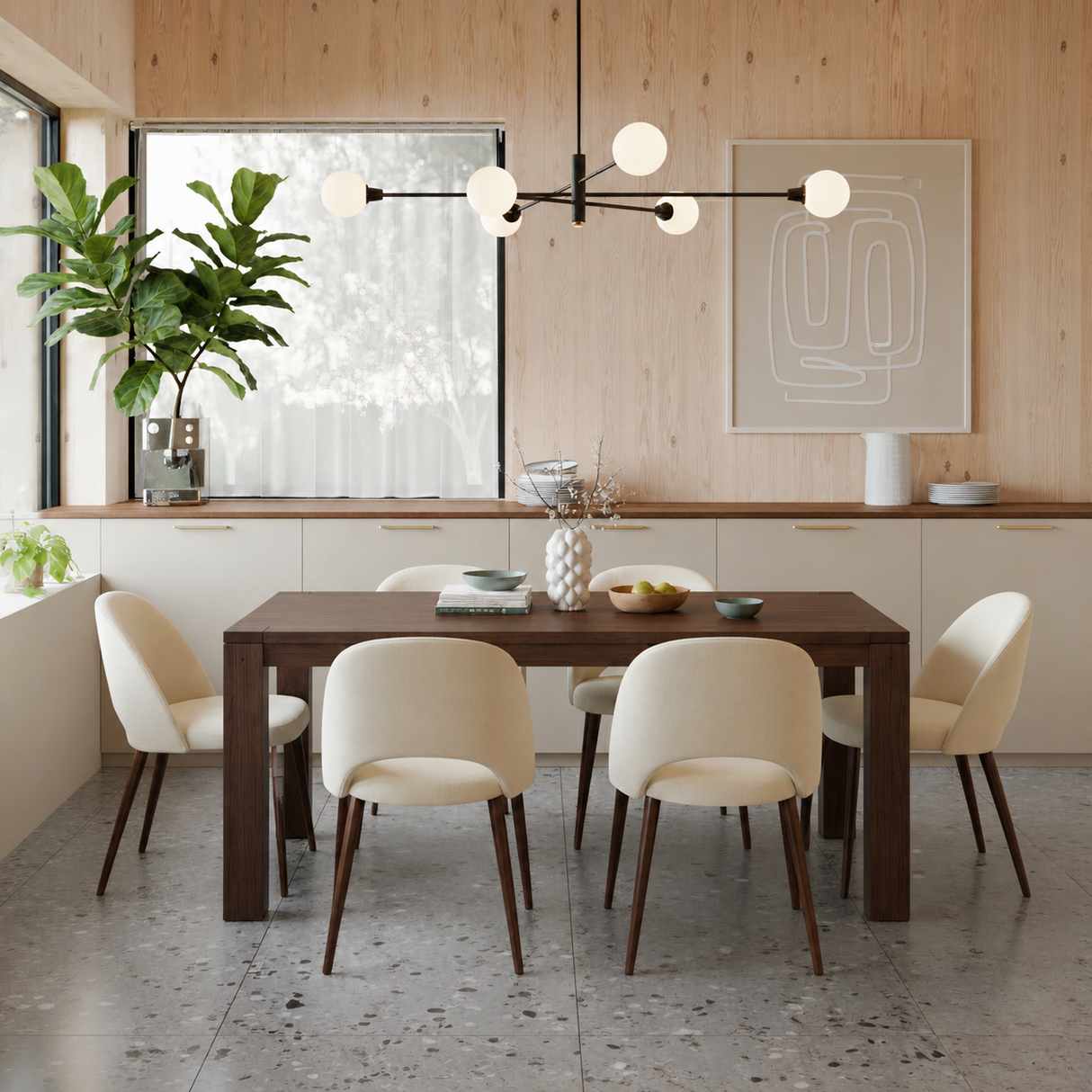 Vienna 63" Solid Wood Dining Table - Walnut