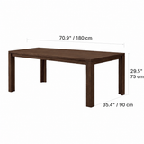 VIENNA Table de salle à manger en bois massif, Noyer, 180cm