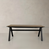 TOKYO Solid Wood Dining Table, Walnut/Black, 180cm