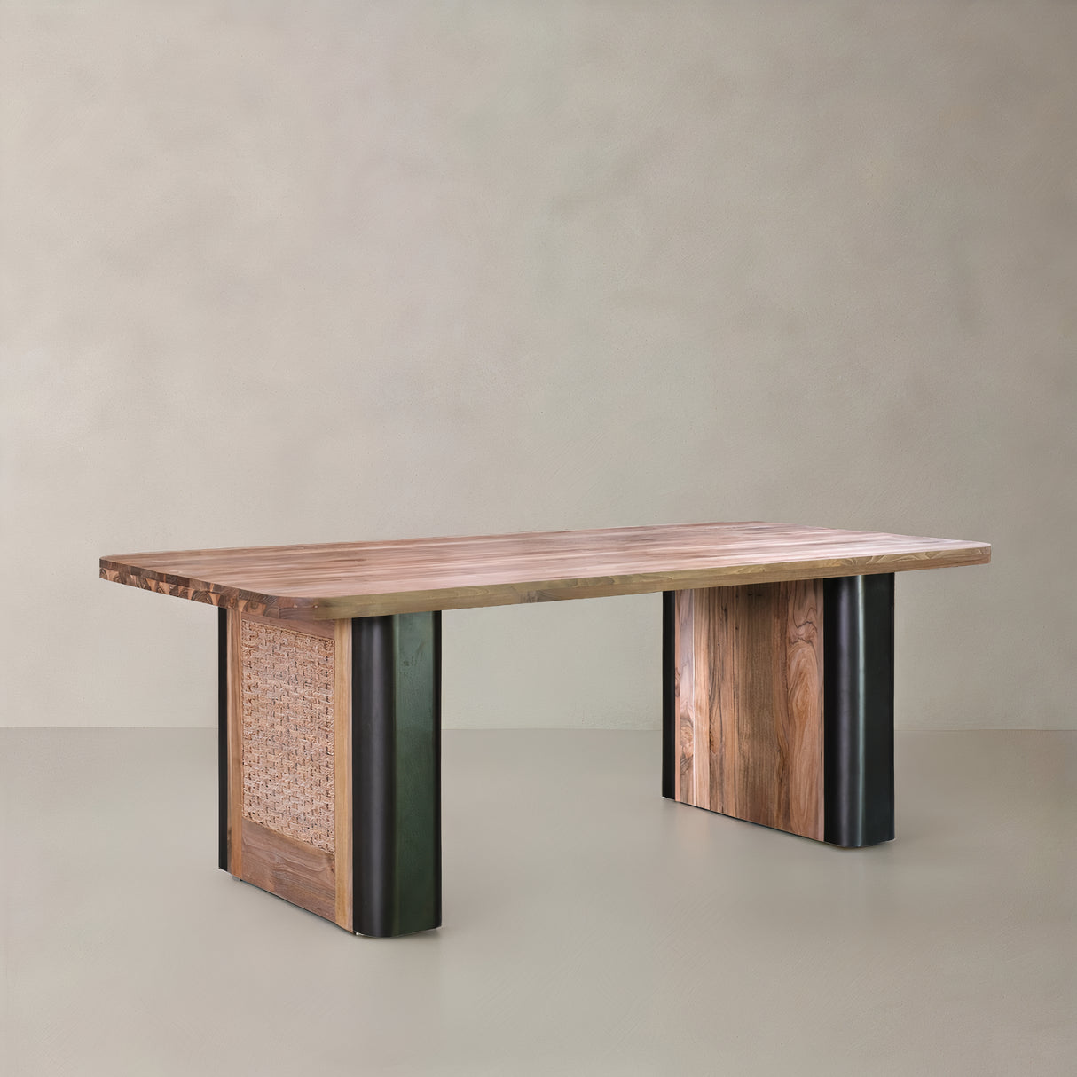 BROOKLYN Solid Teak Dining Table, Natural, 220cm