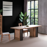BROOKLYN Solid Teak Dining Table, Natural, 220cm