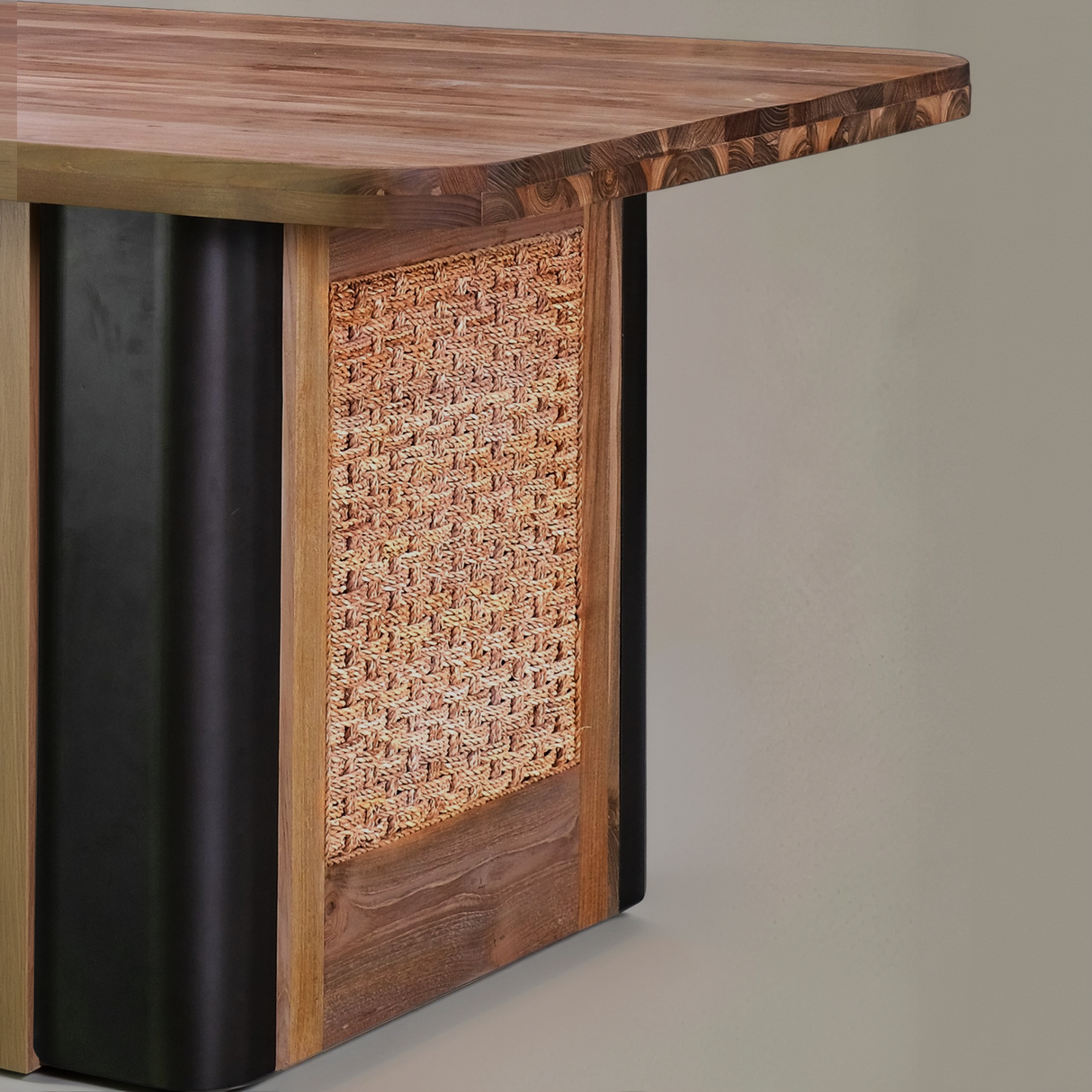 BROOKLYN Solid Teak Dining Table, Natural, 180cm