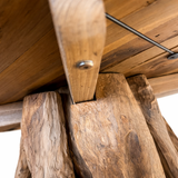 Racine Round Solid Teak Dining Table, 39.4”