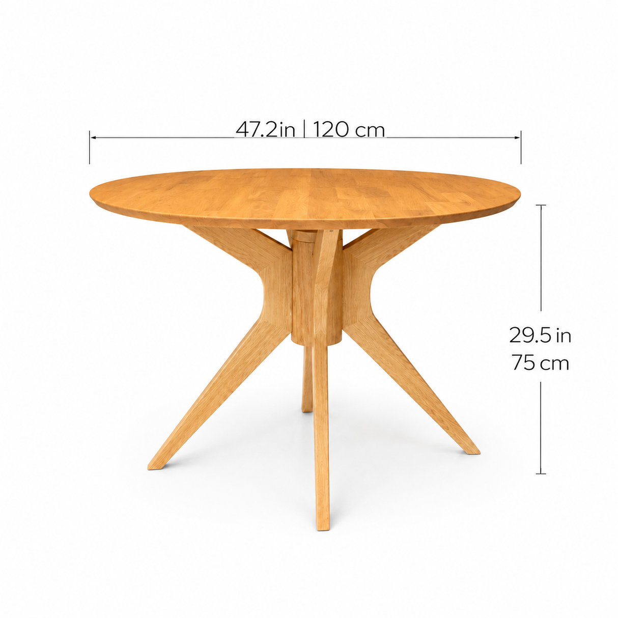 Table à manger ronde Paris, Chêne naturel, 120 cm