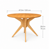 Table à manger ronde Paris, Chêne naturel, 120 cm