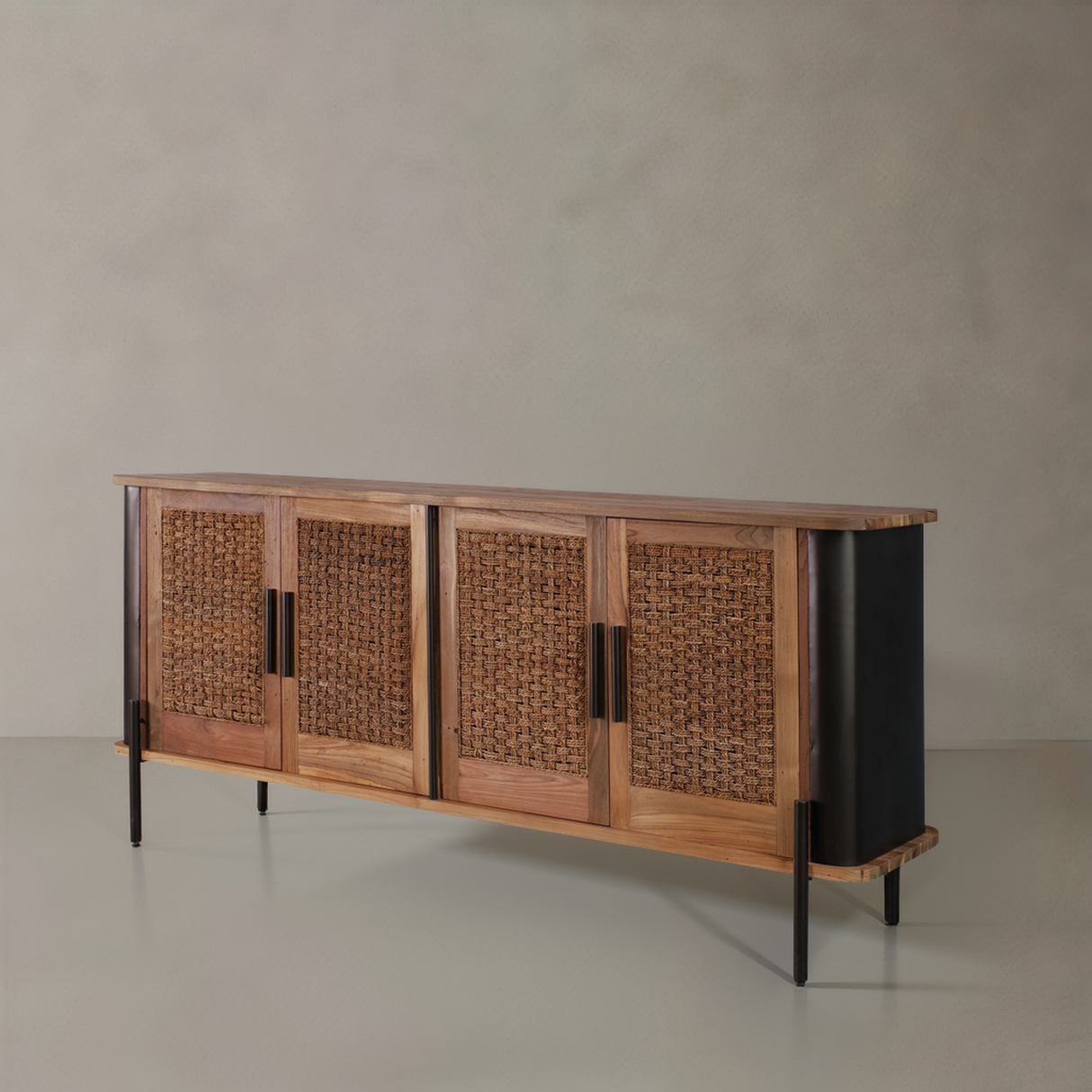BROOKLYN Solid Teak Sideboard, Natural, 170cm