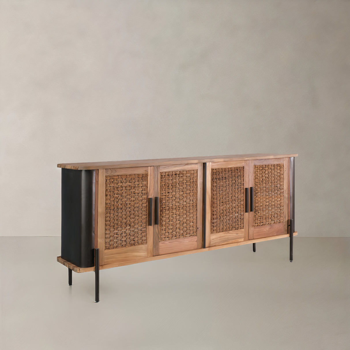 BROOKLYN Solid Teak Sideboard, Natural, 170cm