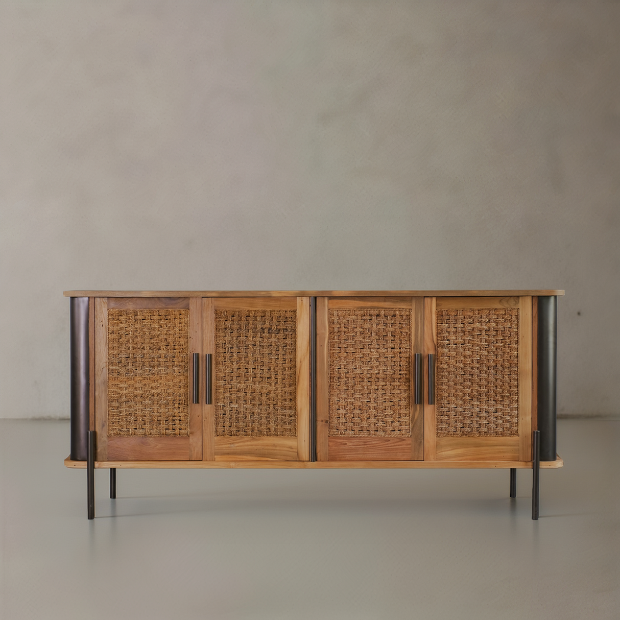 BROOKLYN Solid Teak Sideboard, Natural, 170cm