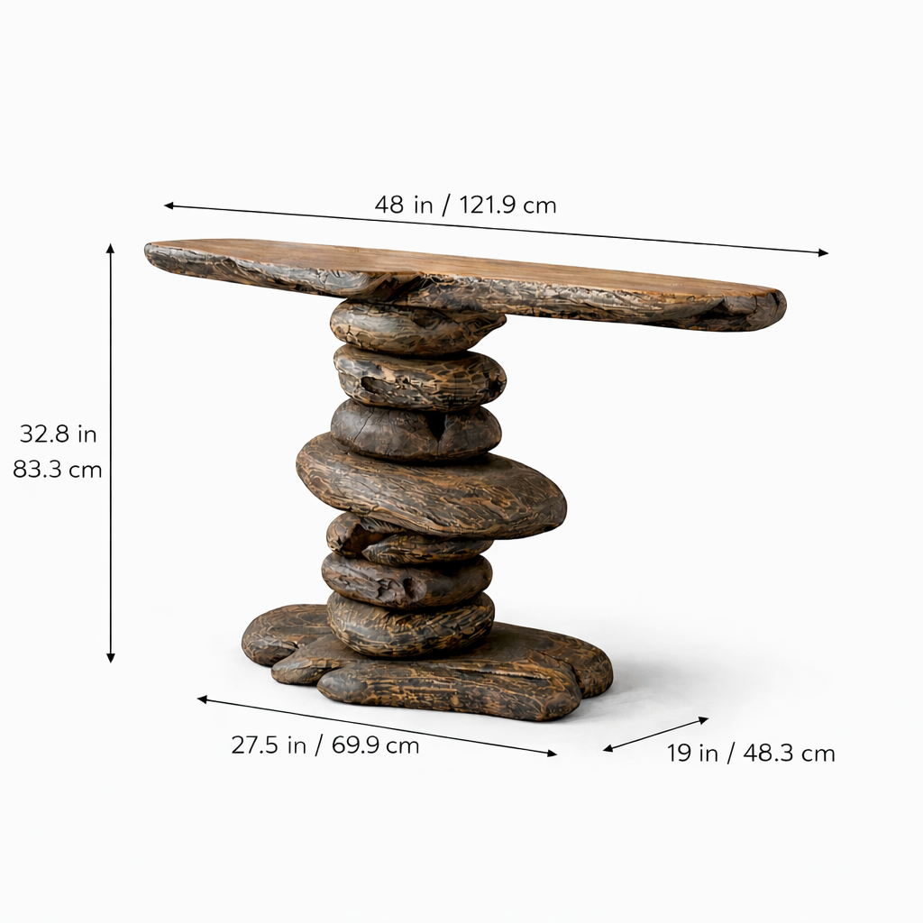 Rochefort 48" Solid Teak Root Console, Natural