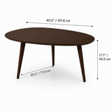 Table basse Petal en bois massif - Noyer
