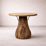 MONROE Table d'appoint en teck massif, naturel, 50cm