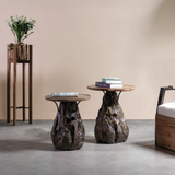 MONROE Solid Teak Side Table, Natural, 45cm