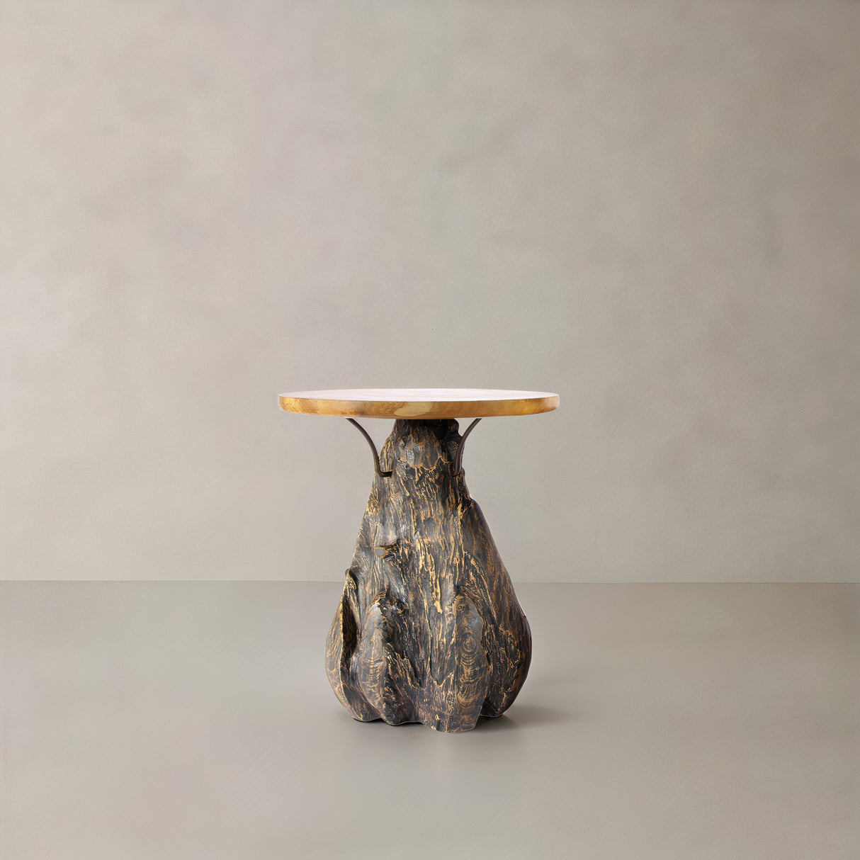 MONROE Solid Teak Side Table, Natural, 45cm