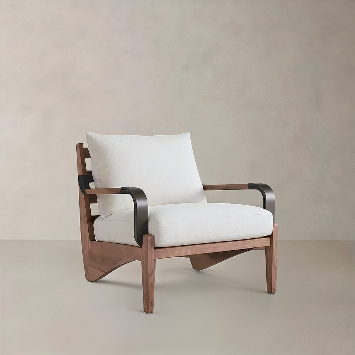 BOREAL Fabric Lounge Chair, Cream